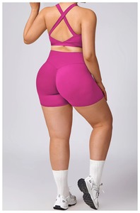 Customized Women’s Plus Size Yoga Set – Color Block V-Neck Sports Bra, Yoga Jacket & High Waist Gym Leggings - Product Image 4
