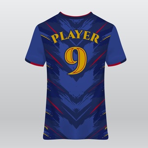 เสื้อฟุตบอลออกแบบเองแบบยั่งยืนเป็นมิตรกับสิ่งแวดล้อม พิมพ์ลายแบบซับลิเมชั่นเต็มตัว ระบายอากาศได้ดี ซับเหงื่อ ผลิตจากโพลีเอสเตอร์ 100% คอวี - Product Image 4