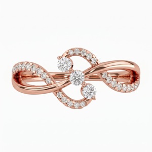 Anillo de Diamantes de Oro Amarillo para Mujer, Corte Brillante Redondo, Estilo Romántico de Compromiso con Diamantes Naturales - Product Image 4