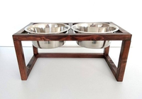 Bol pour chien en bois de qualité supérieure avec accessoires et fournitures pour animaux de compagnie en acier inoxydable pour l'alimentation et les jouets à mâcher