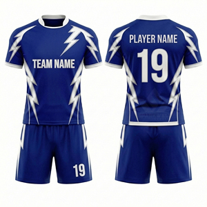 Maillot de rugby vert et blanc pour homme, manches courtes, col rond, nom et numéro de l'équipe sublimés, polyester respirant - Product Image 6