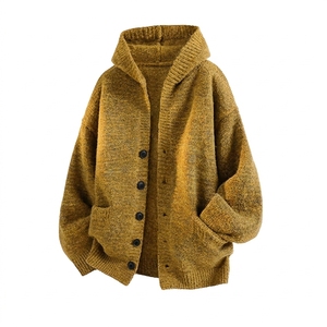 <b>Mens</b> Full Zip <b>Cardigan</b> Sweater full zipper closure and stand collar Custom Knitwear Wholesale Manufacturer Supplier - Product Image 3