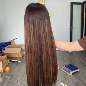 Hot Selling 100% Brazilian Remy Light Brown Lace Front <b>Wig</b> 130-150 Density Pre-Plucked Frontal Straight for Lace Small Cap - Product Image 1