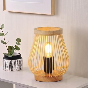 Lámpara de bambú artesanal de primera calidad para dormitorio, mesa de comedor, escritorio, mesita de noche y decoración. - Product Image 1