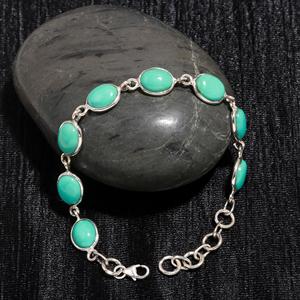 Natural Arizona Turquoise <b>Gemstone</b> <b>Bracelet</b> Jewelry Oval Shape 925 Sterling Silver <b>Bracelet</b> Jewelry Wholesaler - Product Image 2