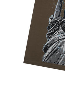 T-shirt à manches courtes marron pour homme avec impression numérique Statue de la Liberté, col rond décontracté, coupe classique, en jersey de coton - Product Image 4