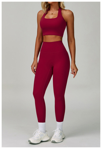 Custom Logo Eco-Friendly Breathable Spandex/Polyester Women's <b>Activewear</b> Set Sport Bra Yoga <b>Leggings</b> & Pants with Elastic Waist - Product Image 4
