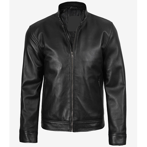 2026 OEM New Premium Genuine Black Cowhide Leather <b>Jackets</b> For Men's 100% High Quality Low MOQ <b>Plus</b>-<b>Size</b> Winter Fashion <b>Jackets</b> - Product Image 4
