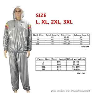 Combinaison de sauna pour homme à manches longues, taille élastique, noire et argentée, en fibre de polyéthylène, pour le fitness à domicile, toutes saisons - Product Image 6
