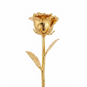 Rosa de Oro de 24k, Rosa Real Preservada Bañada en Oro de 24k para Regalo de Lujo en San Valentín, Aniversario y Bodas - Product Image 1