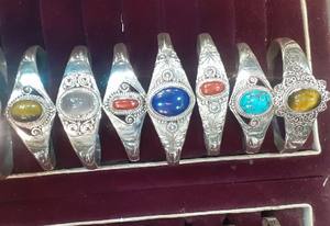 Mix Stone Classic Sterling Silver Cuff Bracelets with Amethyst Gift - Product Image 4