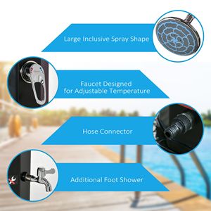 Doccia Solare da Esterno Nera da 9,2 Galloni per Piscina e Patio con Testina Girevole - Product Image 5