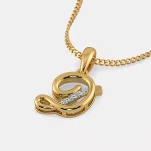 Gold Alphabet D Initial Pendant with Diamond Letter <b>Charm</b> Personalized Jewelry Gift for Women - Product Image 1