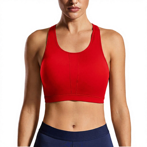 Soutien-gorge de sport yoga ROLEIN pour femme, gris, col en V, maintien élevé, anti-plis, respirant, en Spandex/Nylon, avec bretelles réglables, 220g - Product Image 3