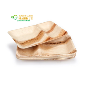 Eco2go เวียดนาม จาน/ชามใบปาล์มอะรีก้า 100% จากธรรมชาติ เป็นมิตรกับสิ่งแวดล้อม ทนต่อความเย็น ป้องกันรังสียูวี ปลอดภัยสำหรับอาหาร ใช้กับเครื่องล้างจานได้ - Product Image 1