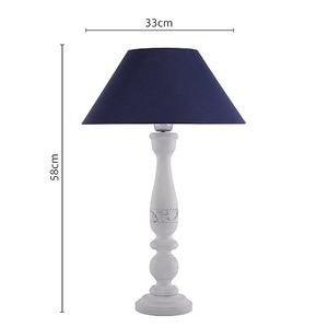 Lampe de table en bois traditionnelle style Empire avec abat-jour en tissu, design silencieux, lumière chaude, lampe de chevet pour chambre à coucher, usage résidentiel - Product Image 2