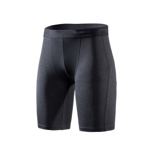 Shorts de compression pour hommes, couleur unie, pour le sport, le cyclisme, la gym, l'entraînement, sous-vêtements, logo personnalisé, taille élastique tricotée, mi-longueur, 6XL, séchage rapide - Product Image 6
