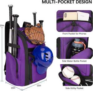 Mochila de Béisbol y Sóftbol Bagnex de 60L con Compartimento para Zapatos y Soporte para Casco, Impermeable, de Poliéster, para Jóvenes - Product Image 4