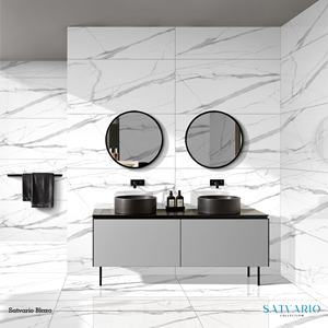 Azulejos de cerámica esmaltada con vetas de mármol blanco gris de 600x1200 mm, azulejos de porcelana esmaltada pulida de alto brillo para pisos. - Product Image 4