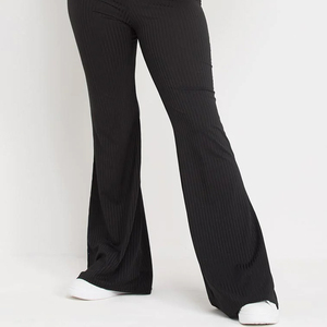 Lady's Casual Tracksuit Contrast Color Cropped Hoodie Flared Leg Pants Gym Fitness Sets Loose Fit 100% Cotton - Product Image 5