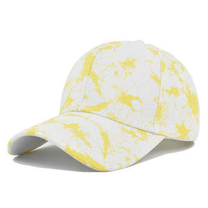 Casquette de baseball en coton imprimée personnalisable, motif abstrait effet éclaboussures, visière incurvée, 6 panneaux, sangle réglable, style streetwear décontracté - Product Image 3