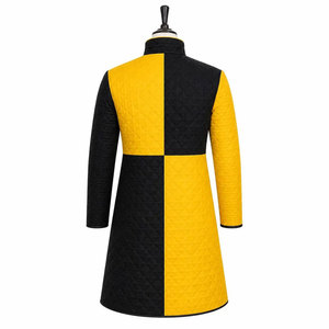 Manteau matelassé médiéval pour homme, de haute qualité, noir et jaune, veste de guerrier fantastique, costume de cosplay Renaissance, fait main - Product Image 3