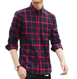 เสื้อเชิ้ตผู้ชายแขนยาวลายตารางหมากรุก,ผ้าฝ้าย100% แฟชั่นระบายอากาศแห้งเร็วคุณภาพพรีเมี่ยมออกแบบเอง + เสื้อโลโก้ - Product Image 5