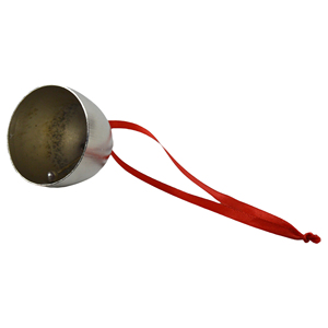 Cloche de Noël suspendue brillante, idéale pour les fêtes et la décoration de l'arbre de Noël, design décoratif en métal argenté. - Product Image 6