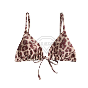 Women Leopard Print Bikini Set Triangle Top Tie Side Bottom Swimwear Fashion Beachwear <b>Stretch</b> Spandex Polyester Two Piece Set - Product Image 4