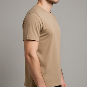 T-shirt pour homme à col rond, manches courtes, couleur unie, coupe classique, tissu tricoté de qualité supérieure, personnalisable - Product Image 2