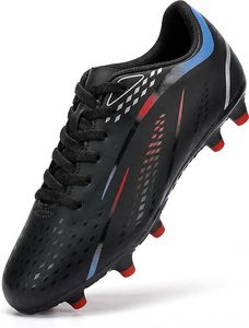 Chaussures de football en mesh pour garçons, vert et bleu, semelle extérieure en caoutchouc, semelle intermédiaire respirante en EVA, crampons de sport d'été pour l'extérieur, bottes pas chères - Product Image 1