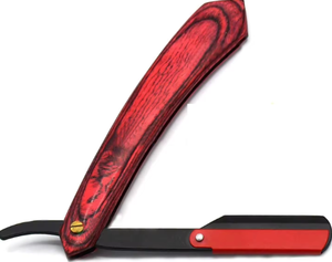 Navaja de Afeitar Profesional Curva y Recta para Hombre, Mango de Madera, Diseño de Araña, Limpieza Facial, Hoja de Acero Inoxidable Grado A+ - Product Image 1