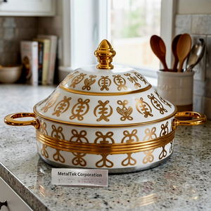 Luxury Gold Stainless Steel Arabian Casserole Hot <b>Pot</b> Thermal Insulated Food Warmer Chafing Dish Serving <b>Pot</b> <b>Set</b> For Home Hotels - Product Image 3