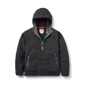 Veste polaire Sherpa homme automne-hiver, couleur noire, fermeture éclair quart, coupe-vent, sweat-shirt Sherpa décontracté, veste d'extérieur en polaire ample - Product Image 1