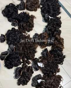 Cheveux naturels indiens bruts Remy bouclés pour bébés, non traités, alignés dans le sens des cuticules, provenant d'Inde - Product Image 1