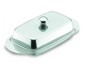 JANNAT EXPORT - Tapa de Lujo para Mantequillera Plateada con Hebilla en Forma de B - Acabado Elegante Tipo Espejo, Hecha a Mano, Ecológica, de Acero Inoxidable - Product Image 2