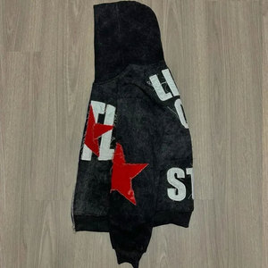 Sudadera con Capucha para Hombre, Impresa y Bordada Directamente en la Prenda, de Algodón y Felpa, con Diseño Desgastado y Bordado - Product Image 6