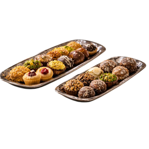 Luxury Handmade Gold Plated Metal <b>Chocolate</b> Tray Premium <b>Assorted</b> Pralines & Truffles Serving Dish For Weddings Eid And Events - Product Image 2