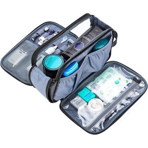 Borsa da Toilette da Viaggio per Uomo, Impermeabile, Doppio Lato, Completamente Apribile, Organizer Versatile per Doccia e Igiene - Product Image 3