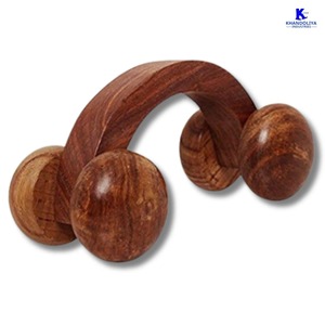 Rodillo de madera curvado K Star Spine Roller para masaje de espalda y columna, con acupresión, para alivio del dolor y relajación muscular profunda. - Product Image 2