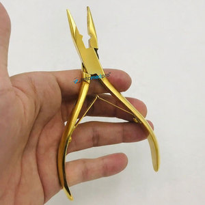 Wholesale Gold Plated Sustainable Steel Micro Beads Link Plier Best Selling Hair Extension Pliers for Human Hair Extensions - Product Image 3