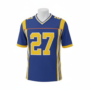 Camiseta de Fútbol Americano Personalizada con Rayas Estampadas/Cosidas 100% Poliéster, Color Personalizado, Impresión Digital Económica - Product Image 1