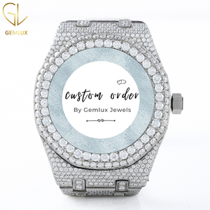 Nouvelle Arrivée Montre Homme D VVS Moissanite Diamant Entièrement Sertie Cadran Squelette Date Automatique Hip Hop Passe le Testeur de Diamant - Product Image 4