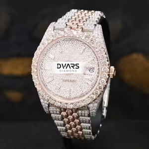 Luxury Moissanite <b>Diamond</b> <b>Watch</b> with Pointer Dial Water Resistant for Men and Women Elegant for Parties & Gifting From India - Product Image 1