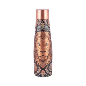 Bouteille d'eau en cuivre jetable en gros, nouvelle conception élégante peinte à la main, motif oriental, ayurvédique, 1000 ml, étanche et sans joint - Product Image 1