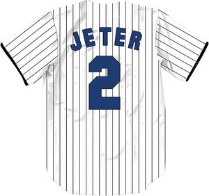 Maillot de baseball New York Jeter à 2 bandes, chemises de softball NY pour hommes/femmes/jeunes - Product Image 3