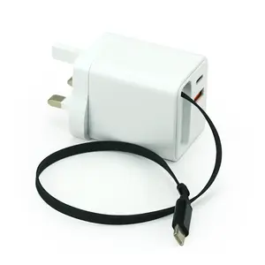 Cargador Rápido GaN de 80W con Cable Tipo-C Retráctil, Función PD3.1, Salida de 5V/3A para Laptop - Product Image 1