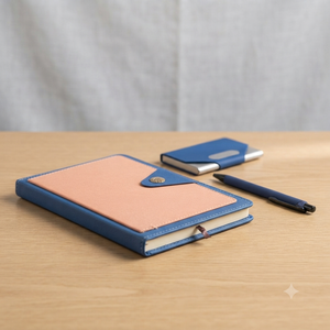 Ensemble cadeau de luxe Aurelux : agenda exécutif bicolore, porte-cartes, coffret cadeau d'entreprise haut de gamme, planificateur de bureau, boîte cadeau en jute - Product Image 4