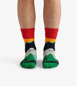 <b>Men's</b> Ankle <b>Socks</b> Mountain Print Red <b>Yellow</b> Blue Green Cotton Breathable Knitted Daily Wear Spring High Quality Sweat-Absorbent - Product Image 1
