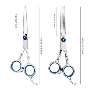 Ciseaux de coiffure professionnels en acier inoxydable à manche long, ciseaux à effiler avec peigne et étui de rangement pour usage en salon - Product Image 3